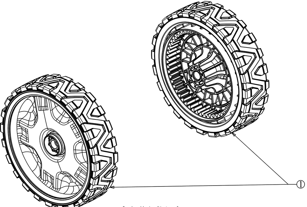 Front Wheels Diagram and Parts List for SC300HW (12ABB2M5709)(2017) Cub Cadet Lawn Mower